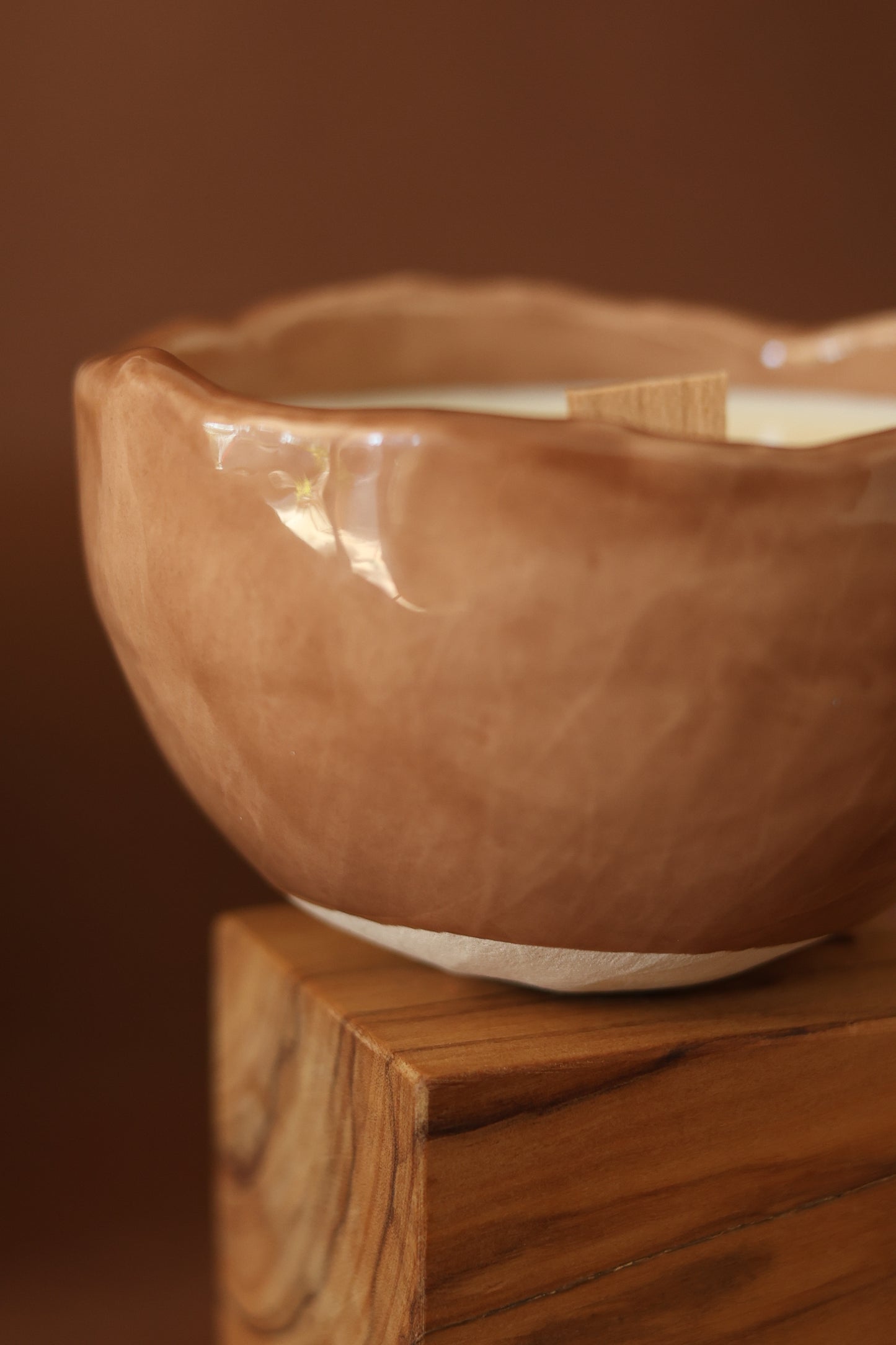 Pottery Candles Mocha Mousse - Candela in ceramica artigianale