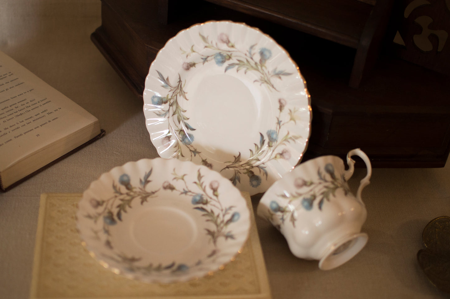 Tea Cup Candle ROYAL ALBERT BRIGADOON - Trio