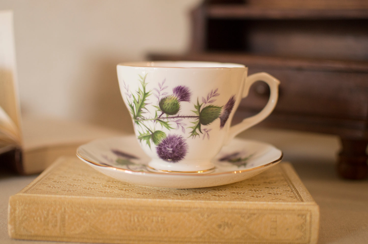 Tea Cup Candle DUCHESS - THISTLE