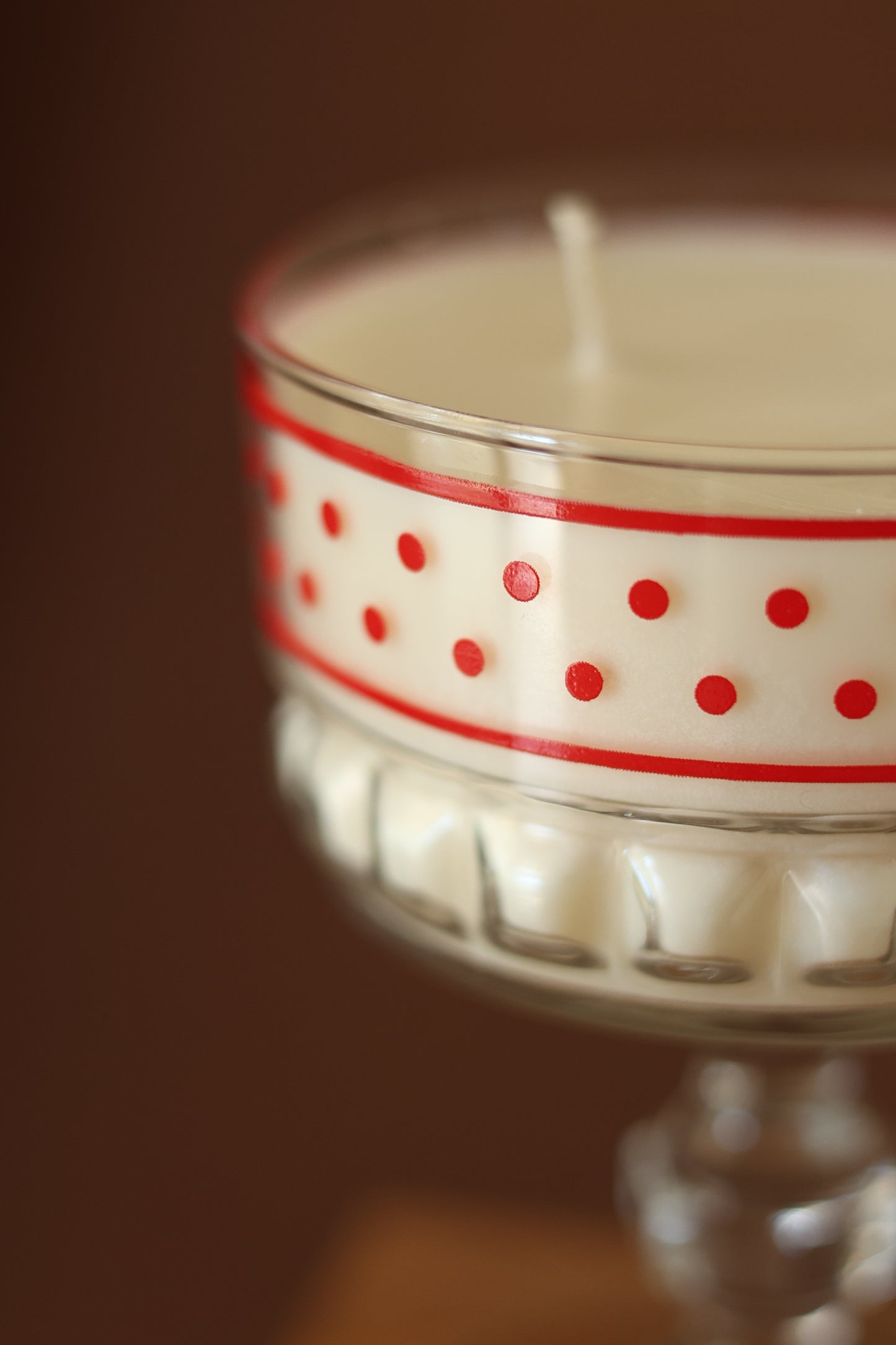 Candela in Calice a Pois di Vetro - Vintage Candles - Christmas Candle